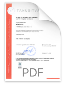 MSZ EN ISO 9001 tanúsítvány előnézete